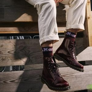 1460 Doc Martens Vegan Chrome Cherry Red Women's Size 10